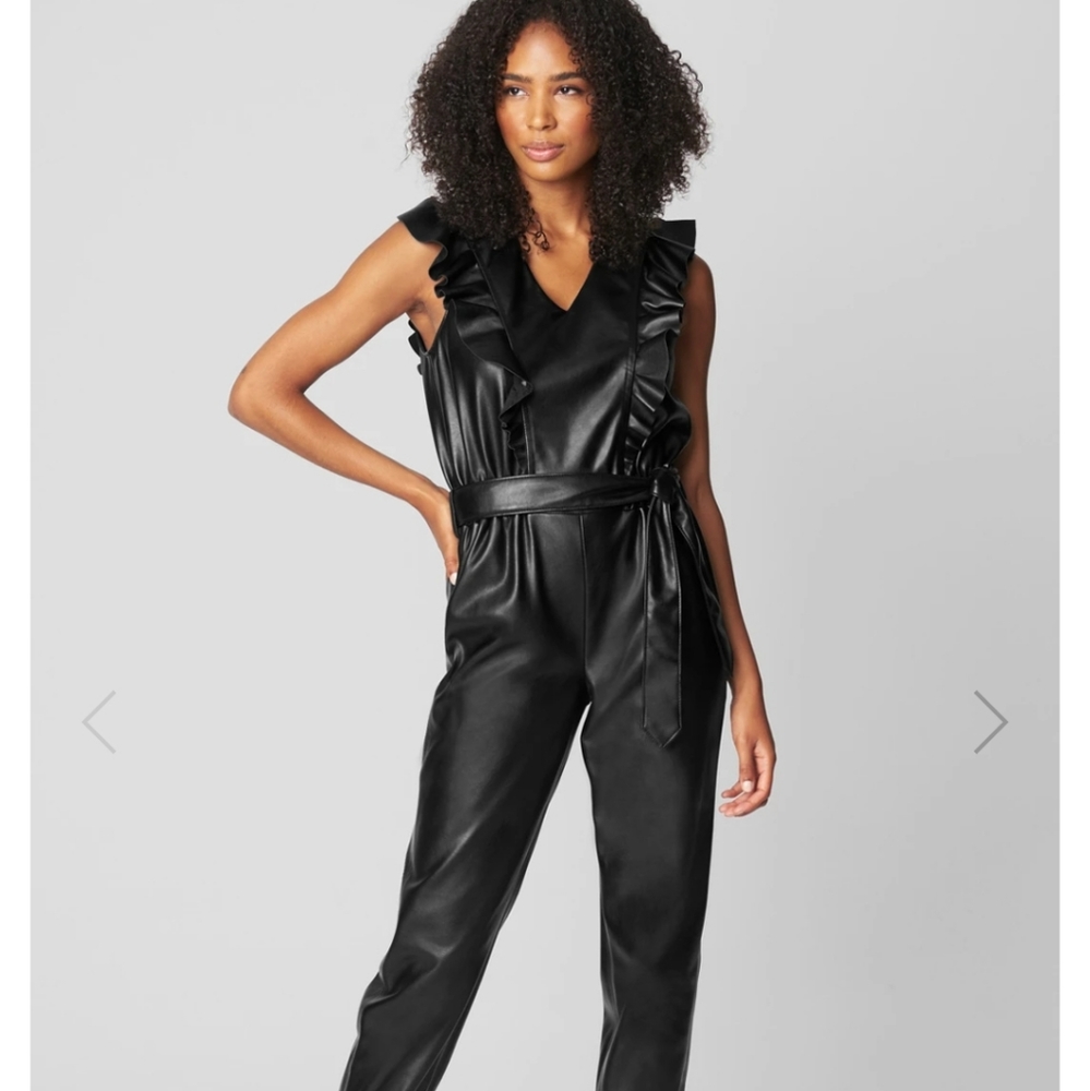 CAT WOMAN Blank NYC faux leather black jumpsuit, NWT